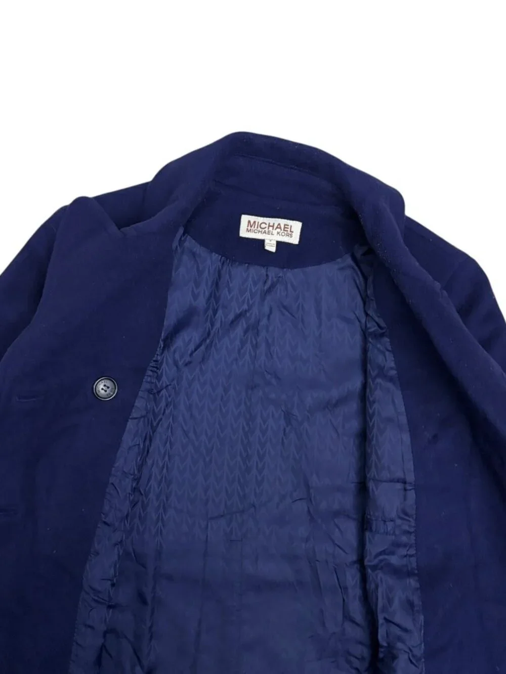 Michael Kors Wool Pea Coat Blue Business Casual Trench Jacket Womens 8